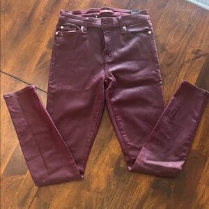 7 For All Mankind "The Skinny" Slim Illusion Jeans – Burgundy Wine – Size 25